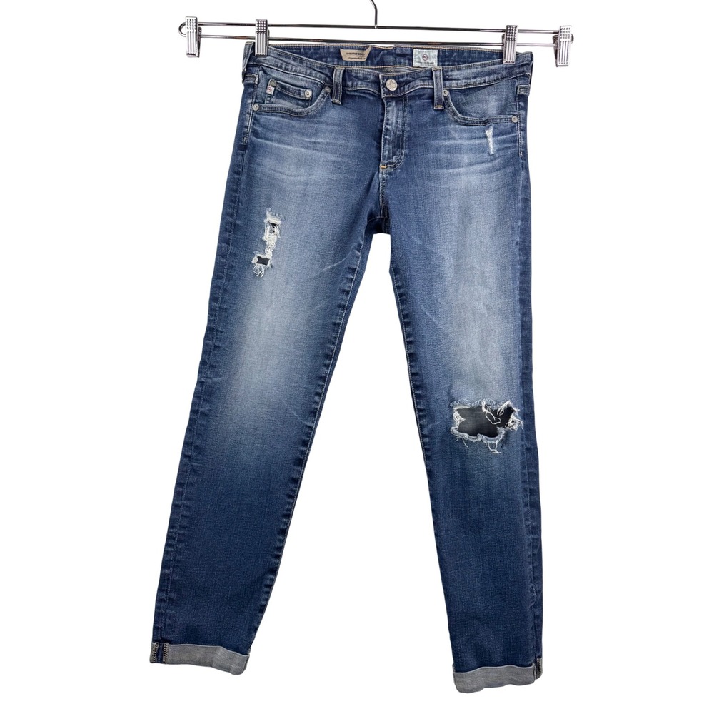 AG Adriano Goldschmied‎ The Stilt Roll Up Cigarette Jeans Y2K Distressed Size 30